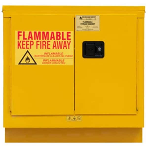 Durham Mfg Durham Manufacturing 1022UCM-50 22 gal FM Approved Flammable Safety Manual Close Storage Cabinet; Safety Yellow 1022UCM-50 - main